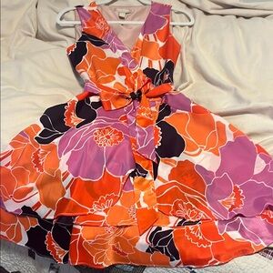 Banana Republic Floral Dress - Orange, Purple, Black